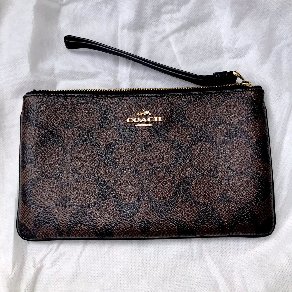 COACH zippered wristlet